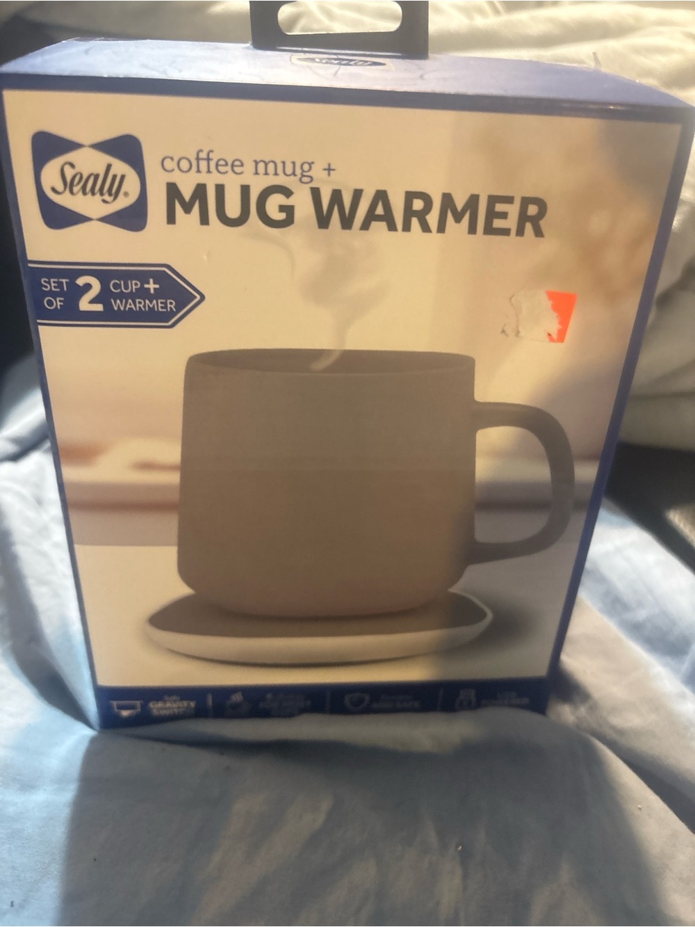 Cream Coffee Mug + Mug Warmer Set